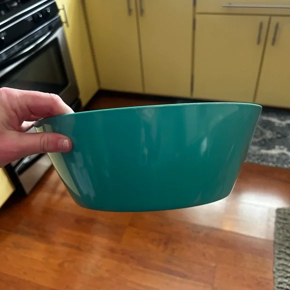 AT HOME | Teal Melamine Serving Bowl, 11” round - Picture 3 of 5